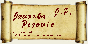 Javorka Pijović vizit kartica